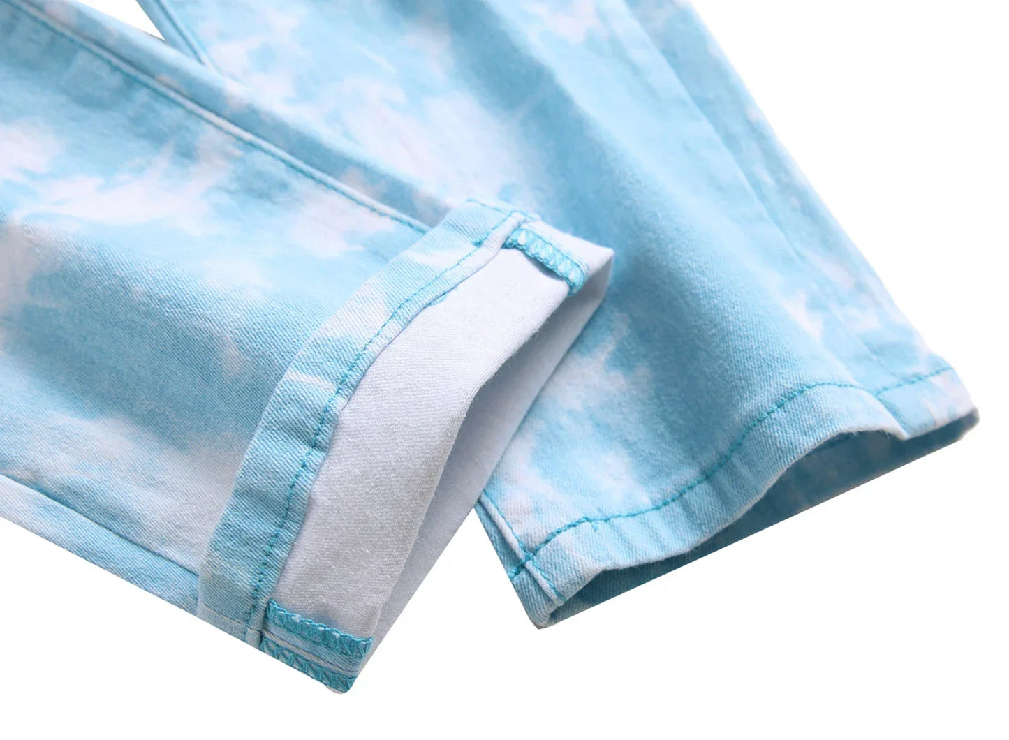 Blue Printed Men's Stretch Skinny Jeans for Comfort - Pylnam