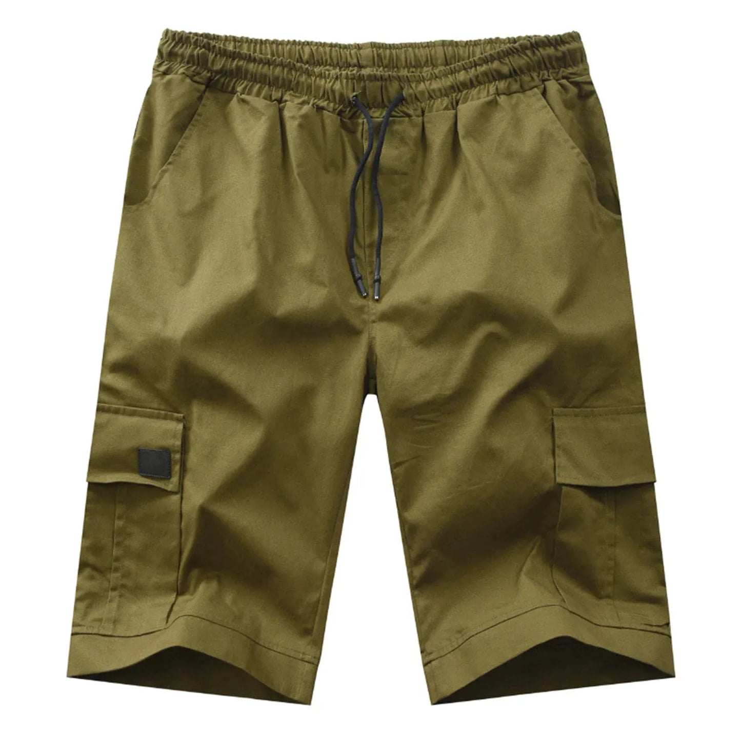 Men's Casual Cargo Shorts with Elastic Waist and Multiple Pockets for Active Summer Wear