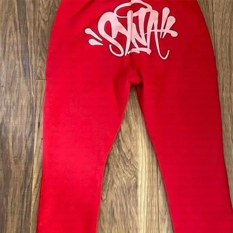 Y2k Trousers Casual Loose Cotton Printed Tracksuit Street Men Hoodies Straight Pants 2 Piece Set Hip Hop Sports Hooded Pullover - Pylnam