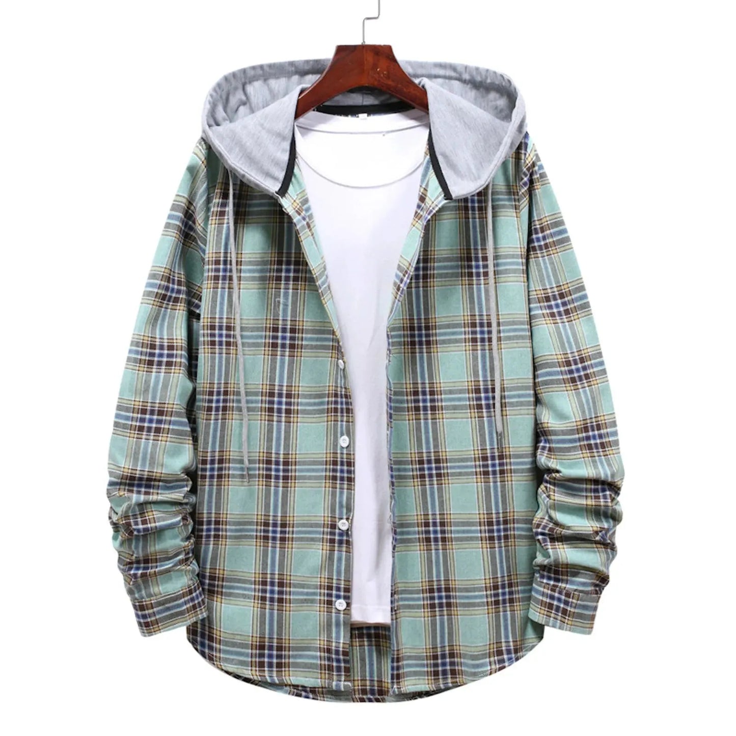 Plaid Print Hooded Shirt for Men - Stylish Casual Wear