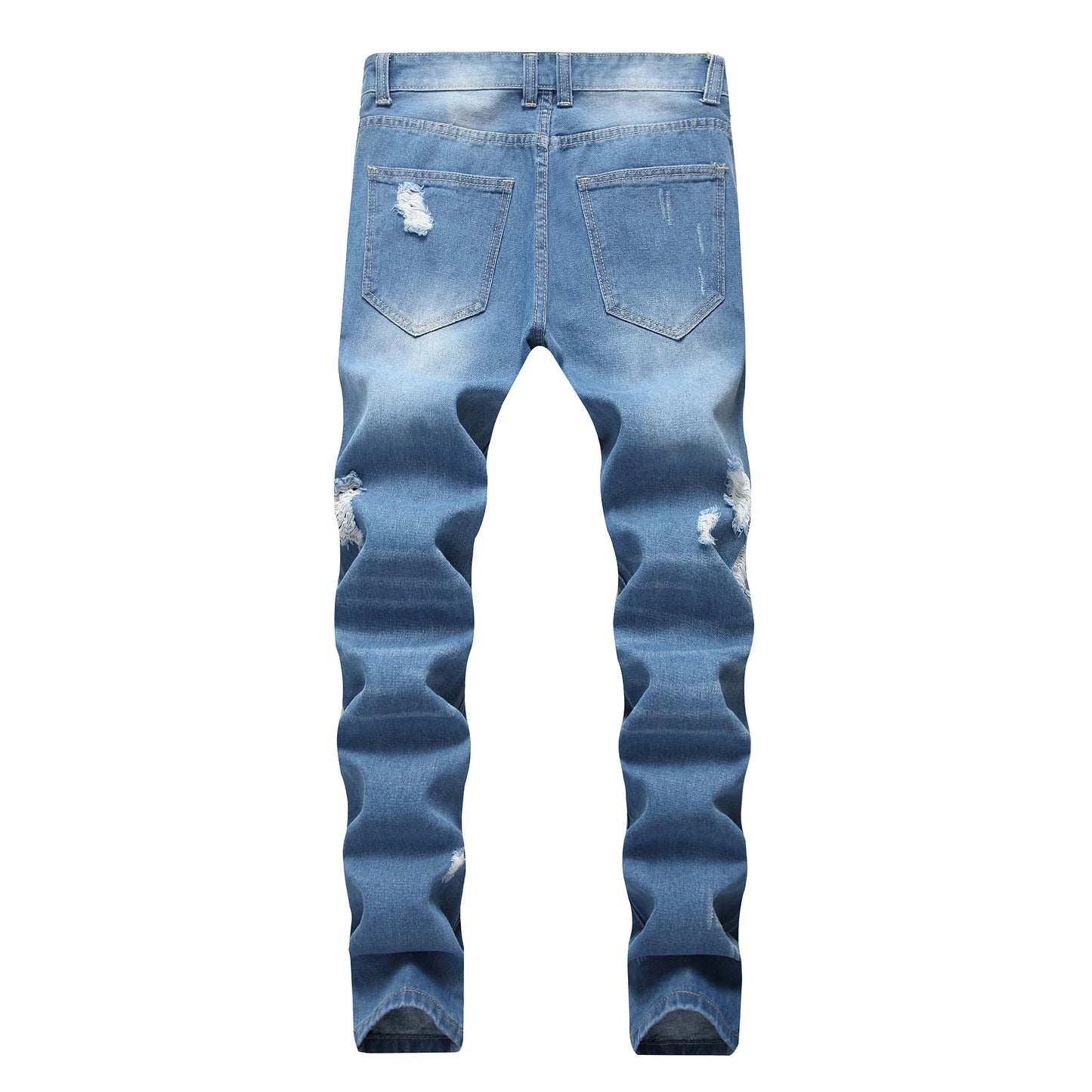 Men's Denim Jeans Ripped Straight Fit Jeans for Men Casual party cowboy long pants 403 - Pylnam