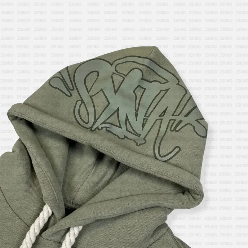 Y2k Trousers Casual Loose Cotton Printed Tracksuit Street Men Hoodies Straight Pants 2 Piece Set Hip Hop Sports Hooded Pullover - Pylnam