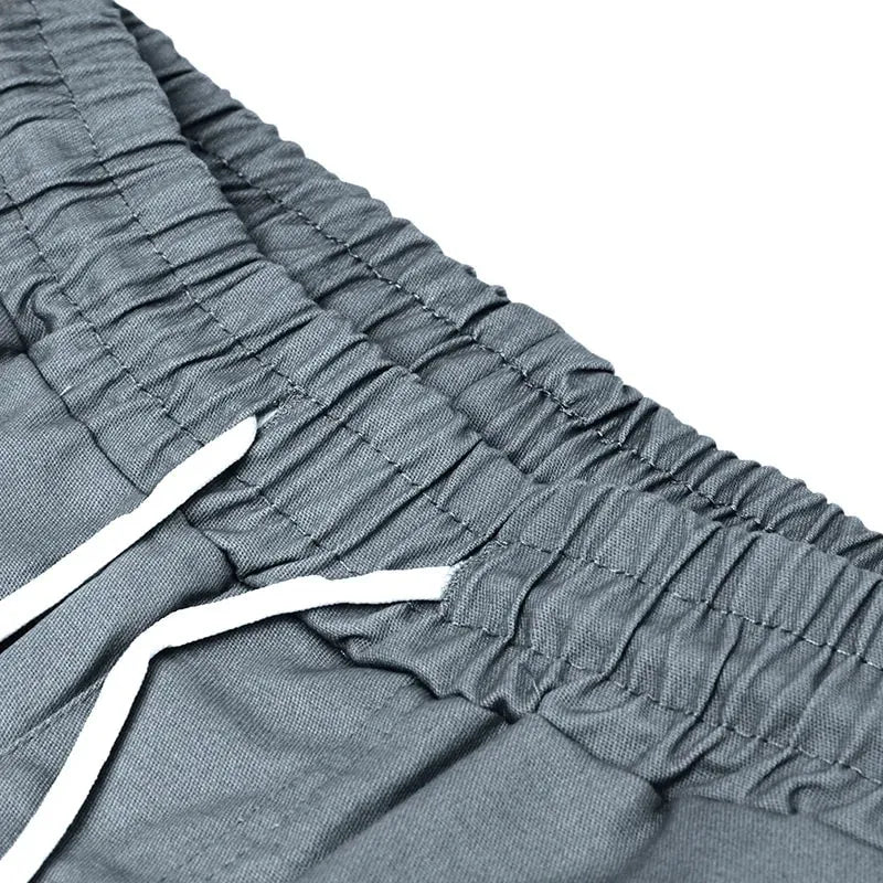 Men's Casual Cargo Shorts with Elastic Waist and Multiple Pockets for Active Summer Wear