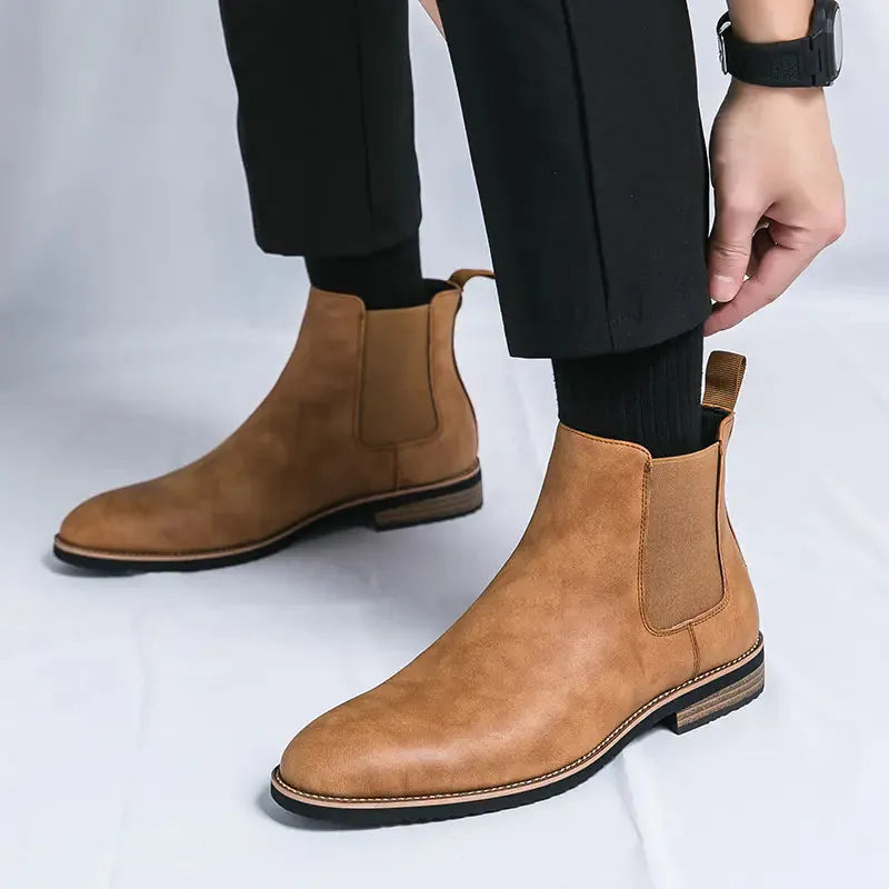 Gentleman’s Choice Plus Size Leather High-Tops for Modern Style