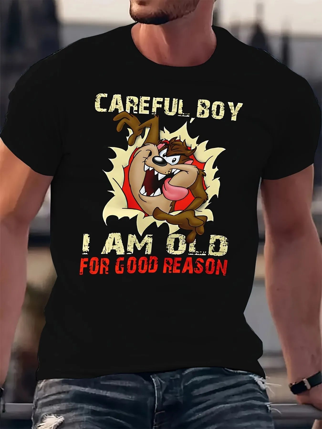 Men's Squirrel Printed T-shirt - Casual Round Neck, Short Sleeve, Summer Outdoor Shirt, Breathable Polyester Fiber - Pylnam