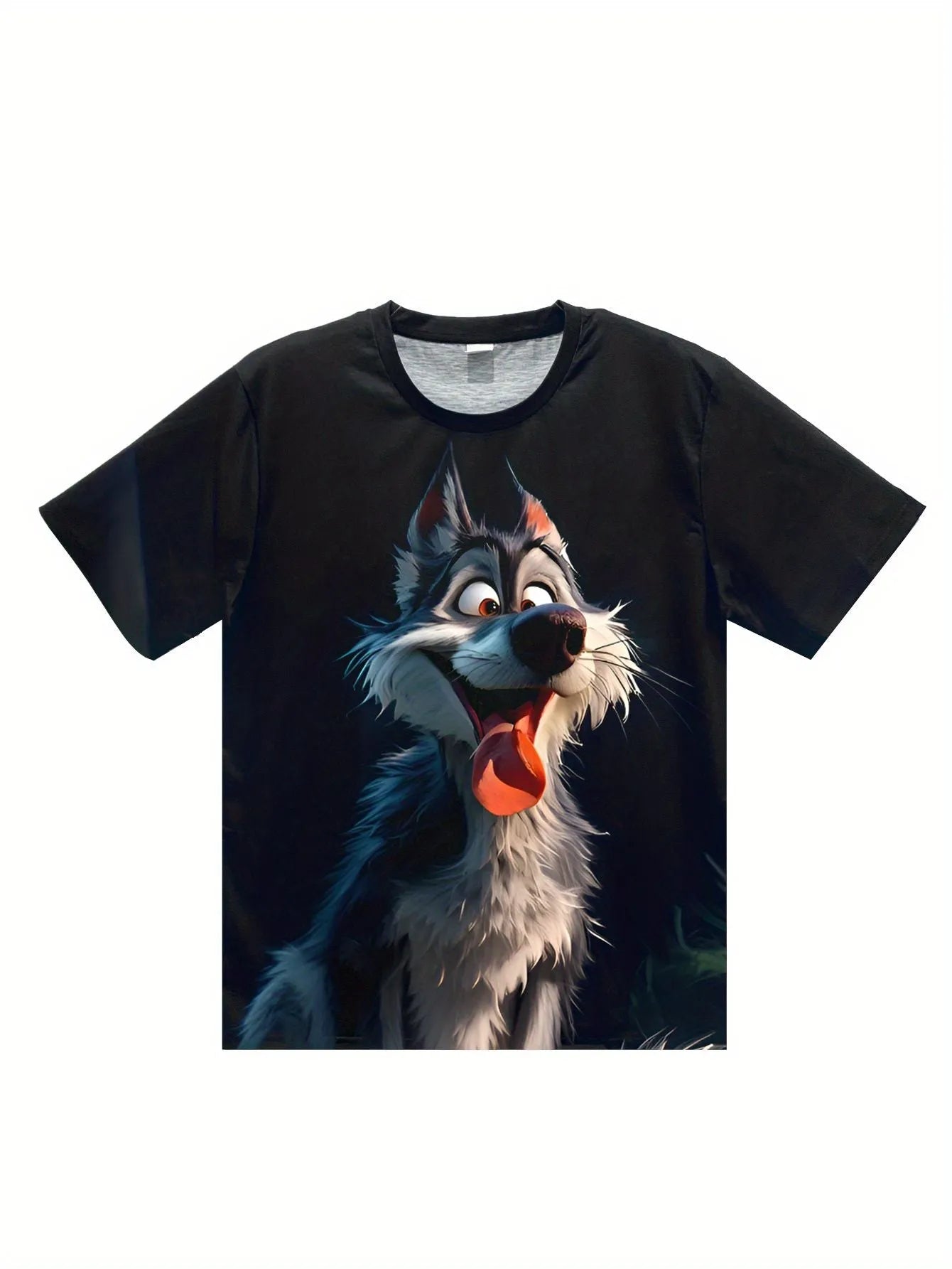 Men's 3D Wolf Print T-shirt - Casual Round Neck, Short Sleeved, Breathable Polyester - Perfect For Summer Outdoor And Casual Wear - Pylnam