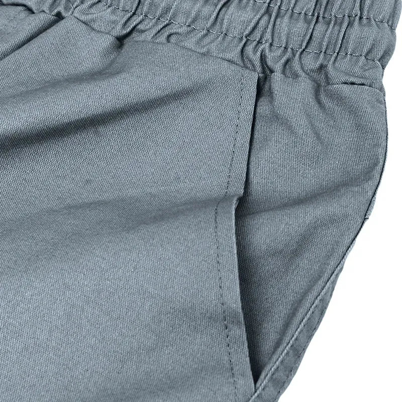 Men's Casual Cargo Shorts with Elastic Waist and Multiple Pockets for Active Summer Wear