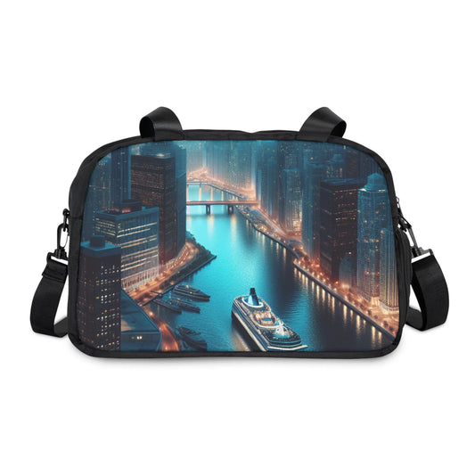 Adventure-Ready Fitness Tote with Vibrant Cityscape Design