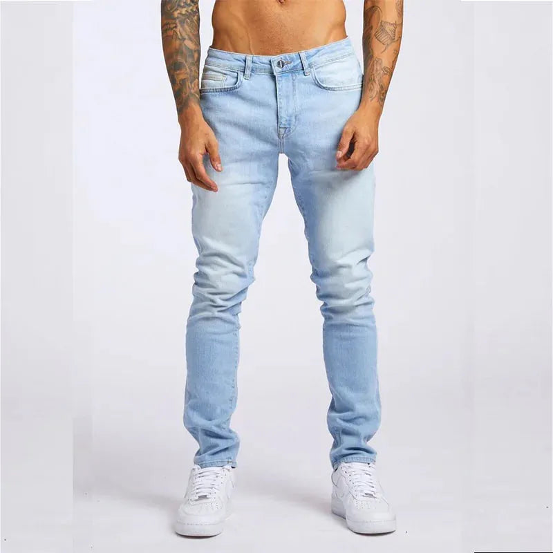 Contemporary High-Rise Slim Fit Jeans for Men