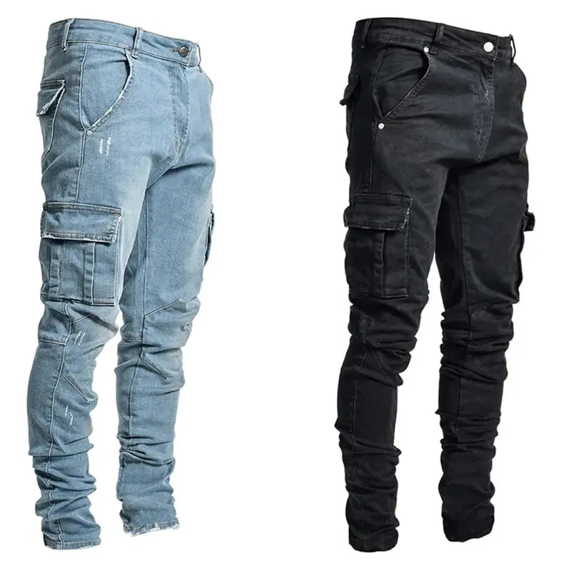 Men's Multi Pocket Cargo Jeans - Pylnam