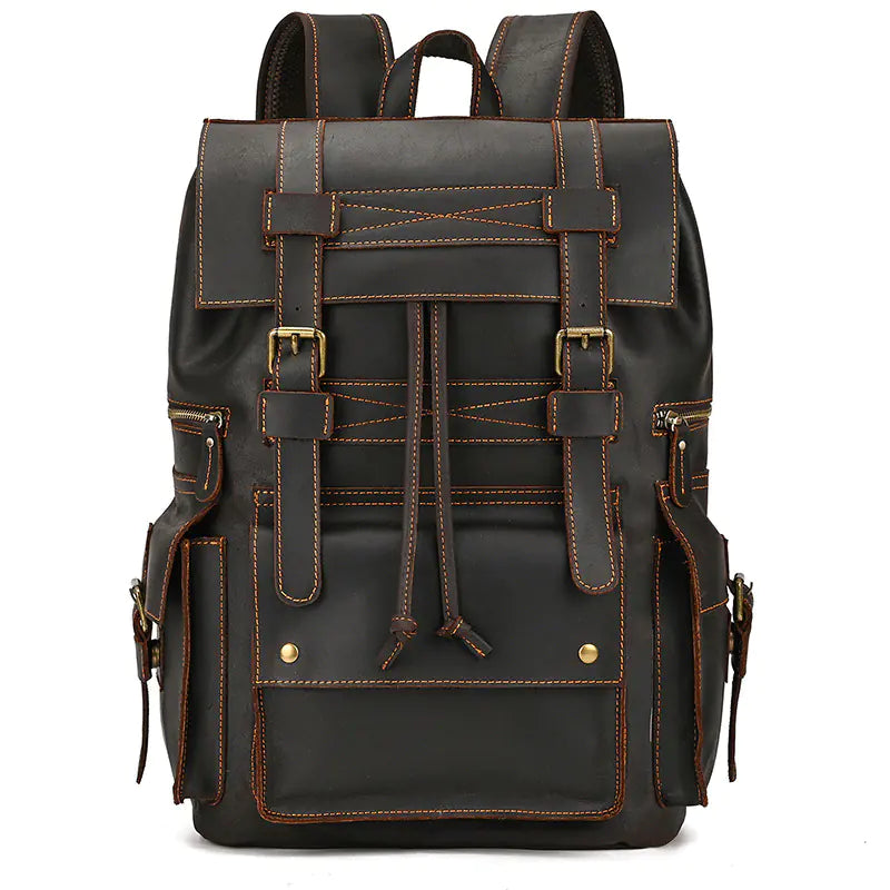 Timeless Rustic Leather High-Capacity Backpack for Adventurous Souls