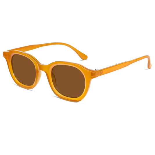 Retro Round Sunglasses for Men Women Vintage Circle Shades Orange - Pylnam