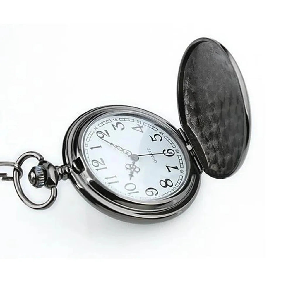 Retro Vintage Men Steampunk Smooth Surface Pendant Chain Classic Pocket Watch - Pylnam