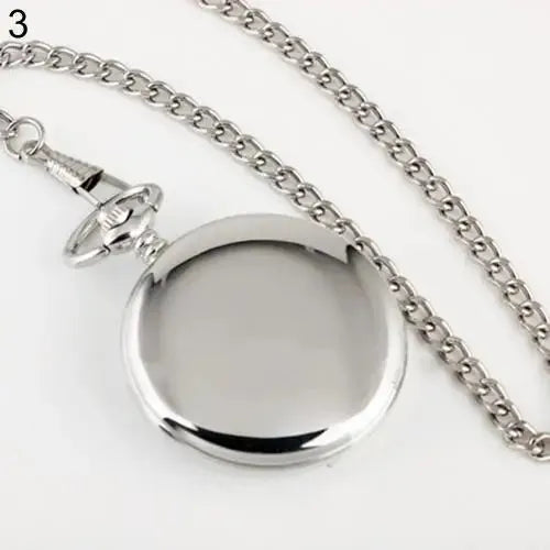 Retro Vintage Men Steampunk Smooth Surface Pendant Chain Classic Pocket Watch - Pylnam