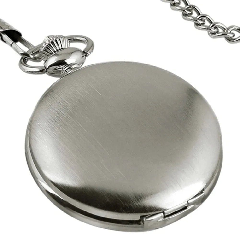 Retro Vintage Men Steampunk Smooth Surface Pendant Chain Classic Pocket Watch - Pylnam