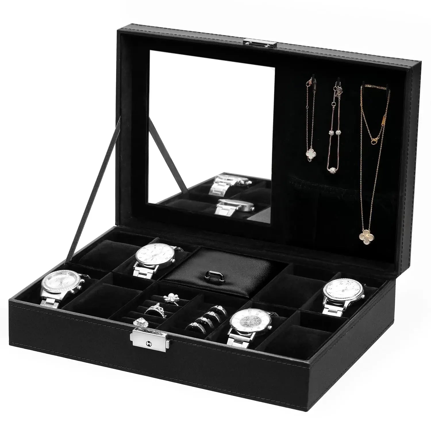 8-Slot Luxury PU Leather Watch Case - Pylnam