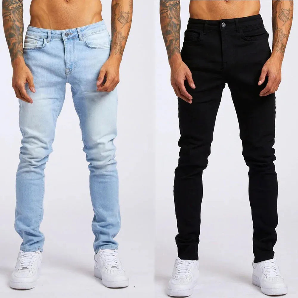 Men's Slim Fit High Waist Jeans - Pylnam