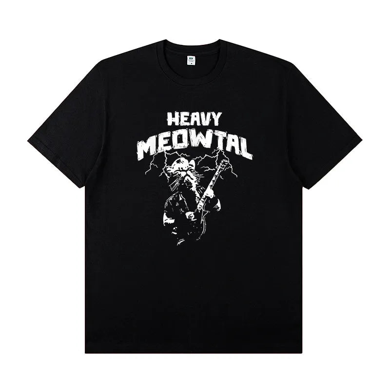 Purrfectly Rockin' Meowtal Guitar Tee for Cat Enthusiasts!