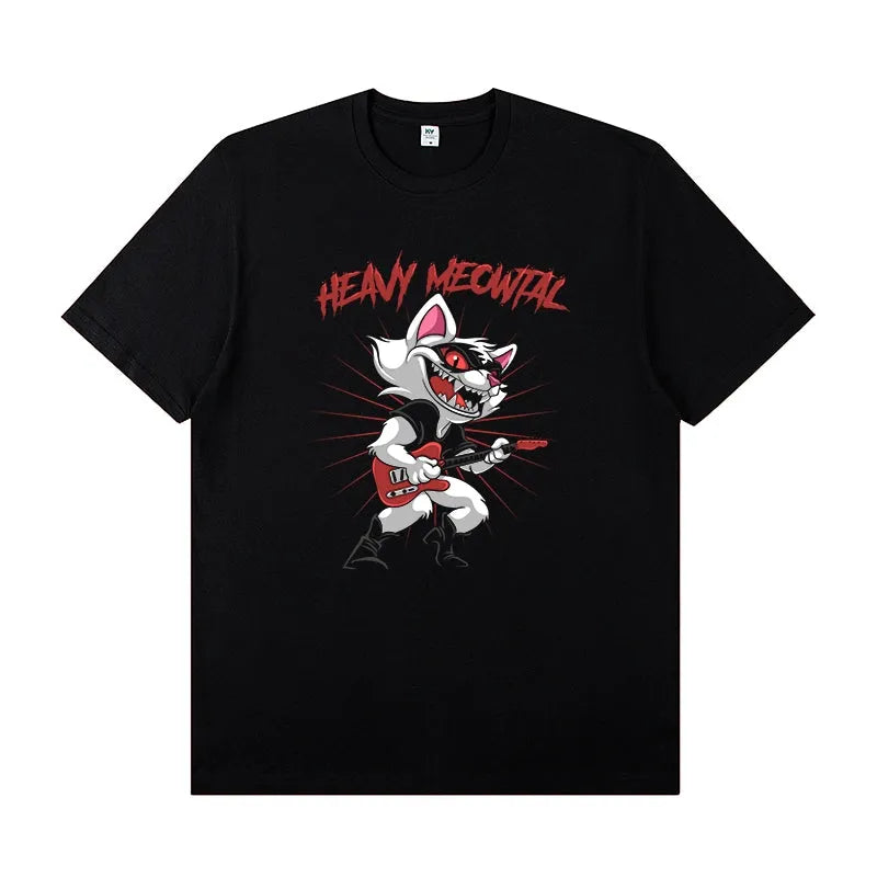 Purrfectly Rockin' Meowtal Guitar Tee for Cat Enthusiasts!