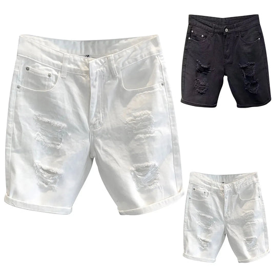 Stylish Men's Summer Ripped Denim Shorts for Active Comfort