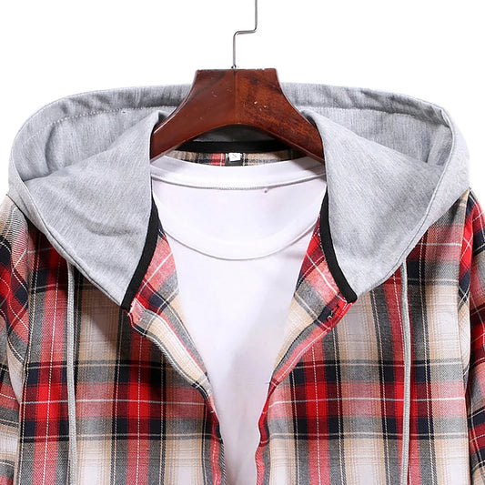 Plaid Print Hooded Shirt for Men - Stylish Casual Wear