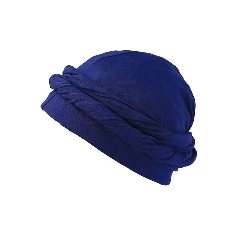 Unisex Cotton Bandana Beanie Cap with Punk Burr Trim and Twisted Tail Fringe - Casual Solid Color Docker Hat for All Seasons 2024 - Pylnam