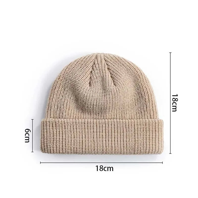 Rimiut Knitted Hat for Men & Women Caps Wool Fashion Simple Warm Skullies Beanies Solid Autumn Winter Beanie Cap Trendy Style - Pylnam