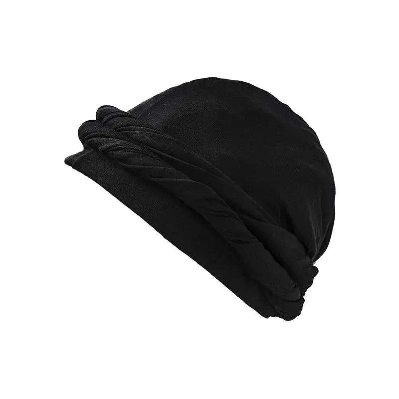 Unisex Cotton Bandana Beanie Cap with Punk Burr Trim and Twisted Tail Fringe - Casual Solid Color Docker Hat for All Seasons 2024 - Pylnam