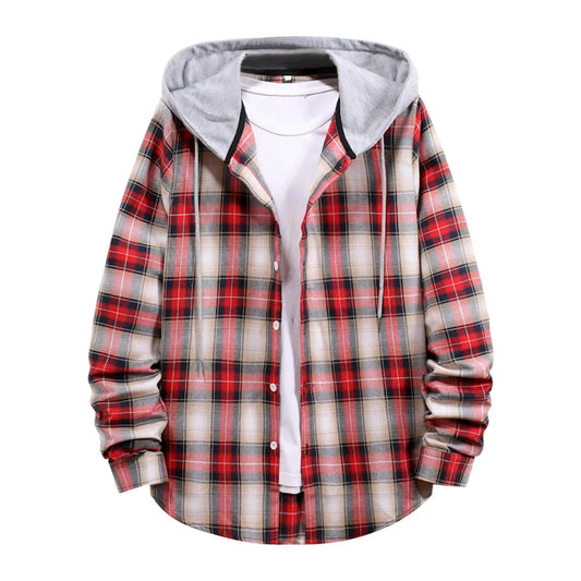 Plaid Print Hooded Shirt for Men - Stylish Casual Wear