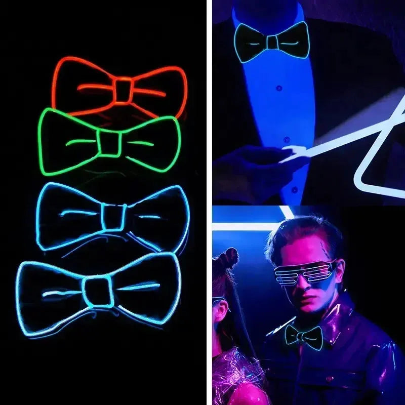 NEW Glowing Bow Suspenders for Men Wedding Party Accessories Glow in The Dark Bright Materials Birthday Festival SD01 - Pylnam