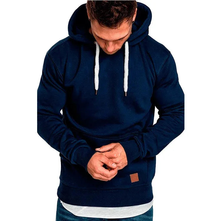 Autumn and winter fashion men's hoodie large size solid color pullover home casual walking hoodie - Pylnam