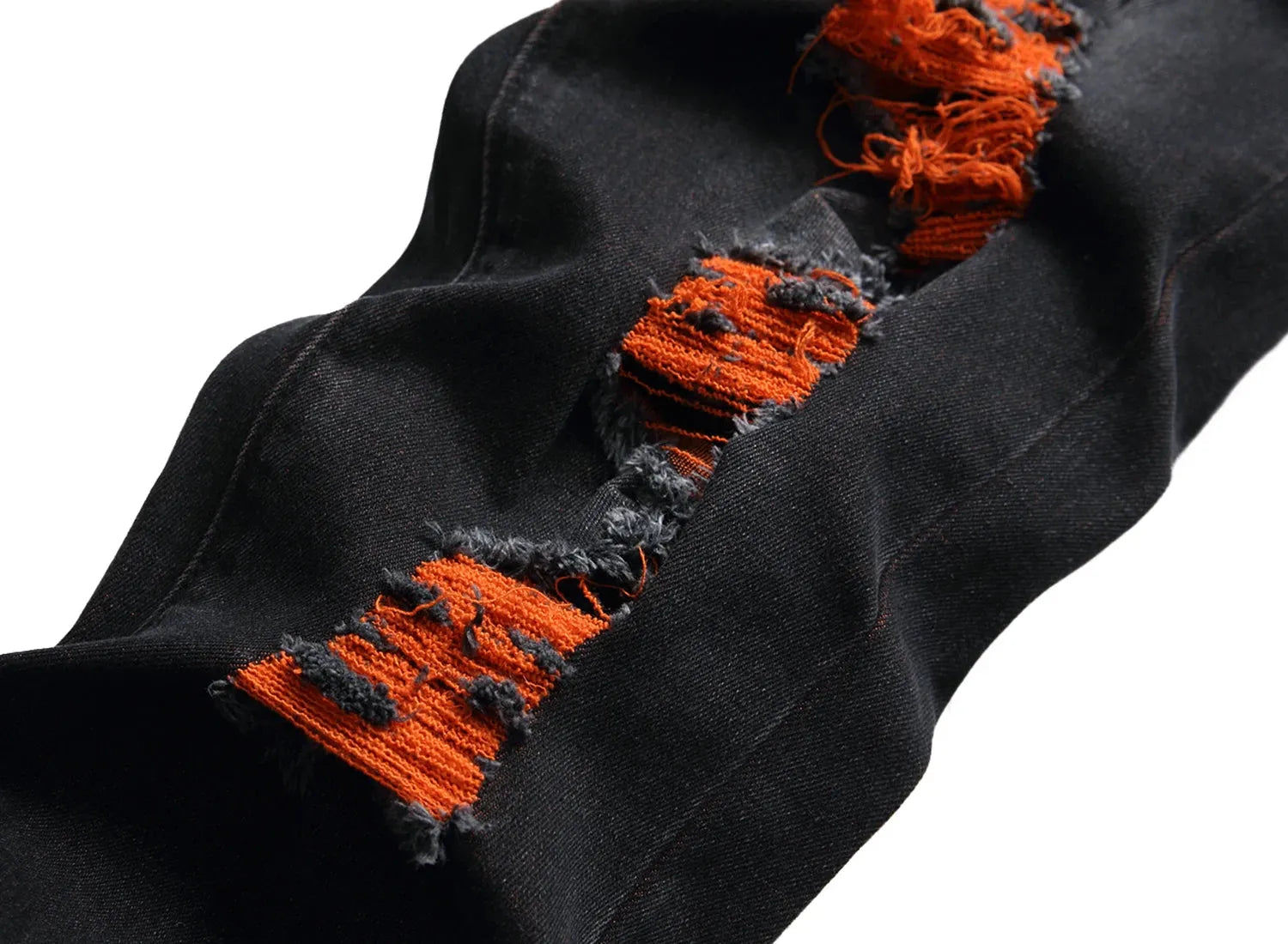 Men's black distressed jeans Men's orange distressed long pants Casual party stretch denim long pants 511 - Pylnam
