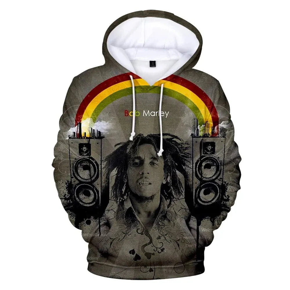 Vibrant Bob Marley Hoodie for Music Lovers