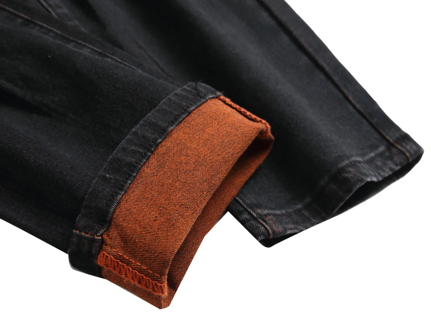 Men's black distressed jeans Men's orange distressed long pants Casual party stretch denim long pants 511 - Pylnam