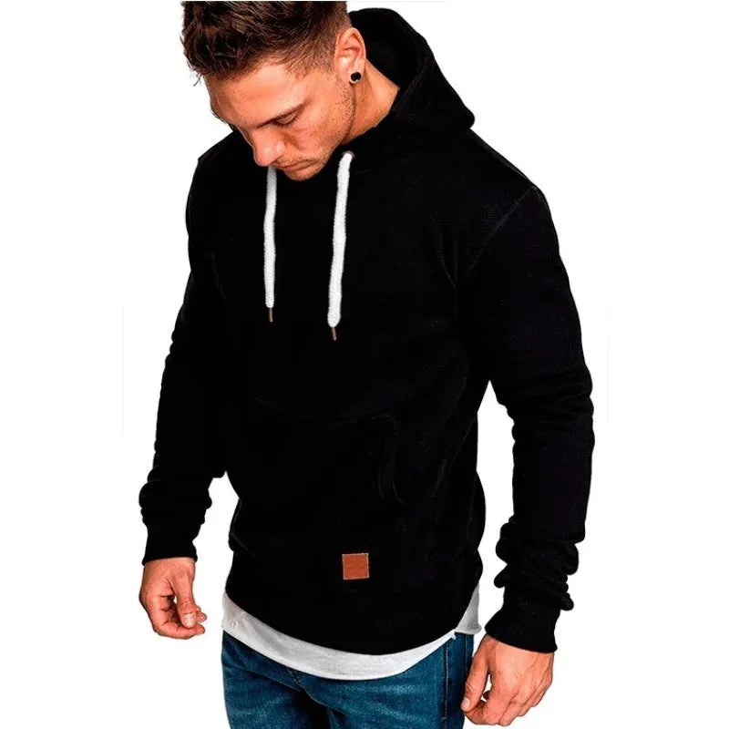 Autumn and winter fashion men's hoodie large size solid color pullover home casual walking hoodie - Pylnam