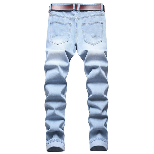 Men's Slim Fit Distressed Jeans for Stylish Comfort - Pylnam