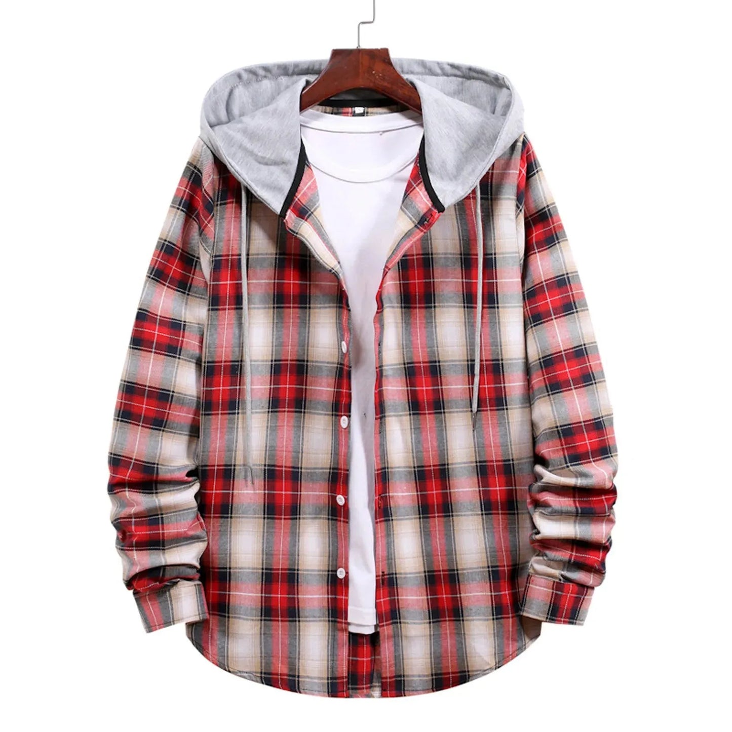 Plaid Print Hooded Shirt for Men - Stylish Casual Wear