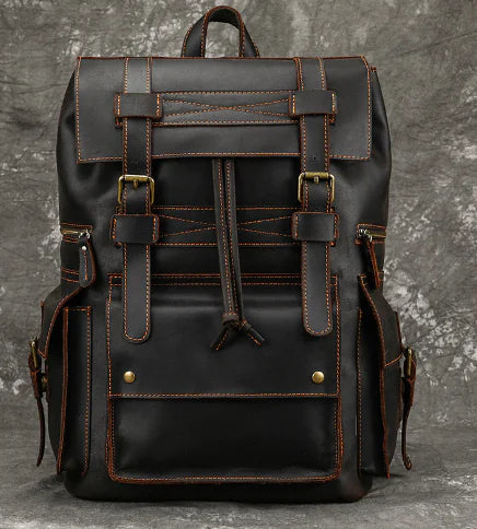 Timeless Rustic Leather High-Capacity Backpack for Adventurous Souls