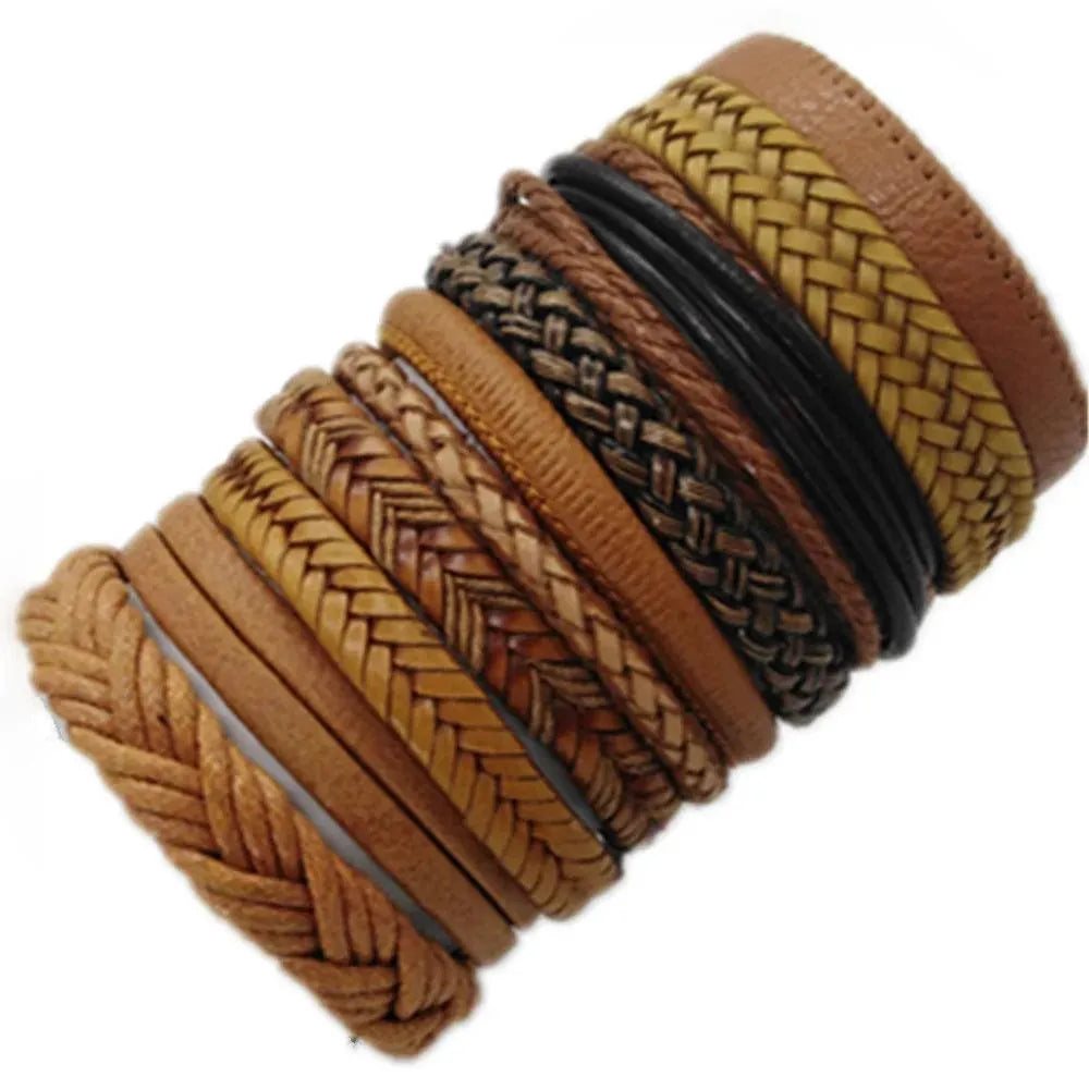 Artisan Crafted 10-Piece Woven Bracelet Collection - Pylnam