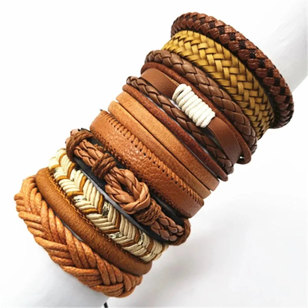 Artisan Crafted 10-Piece Woven Bracelet Collection - Pylnam