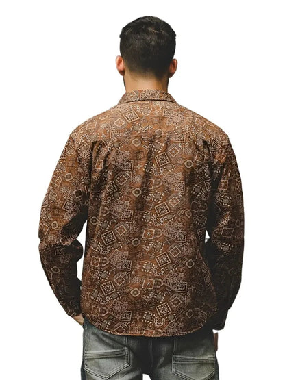 Artistic Floral Long Sleeve Casual Shirt - Pylnam