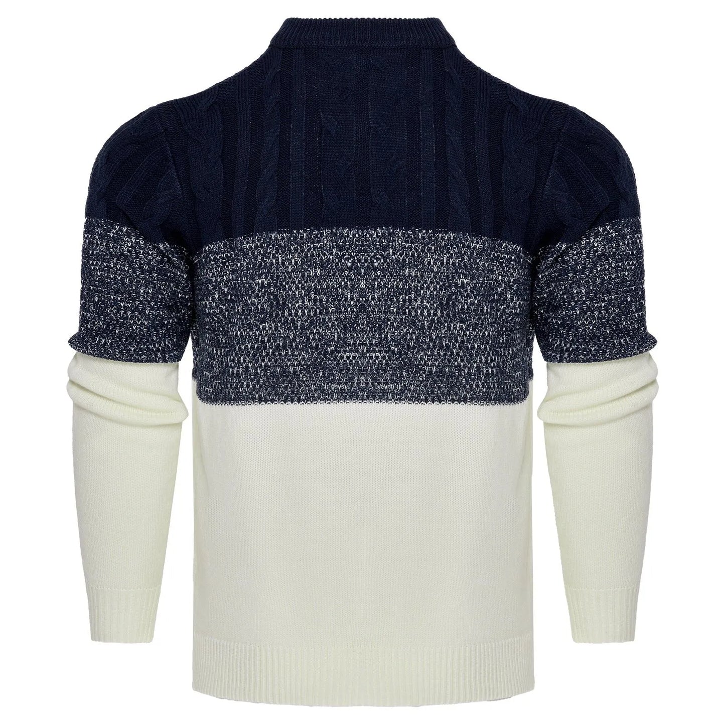 Chic Color Block Cable Knit Sweater - Pylnam