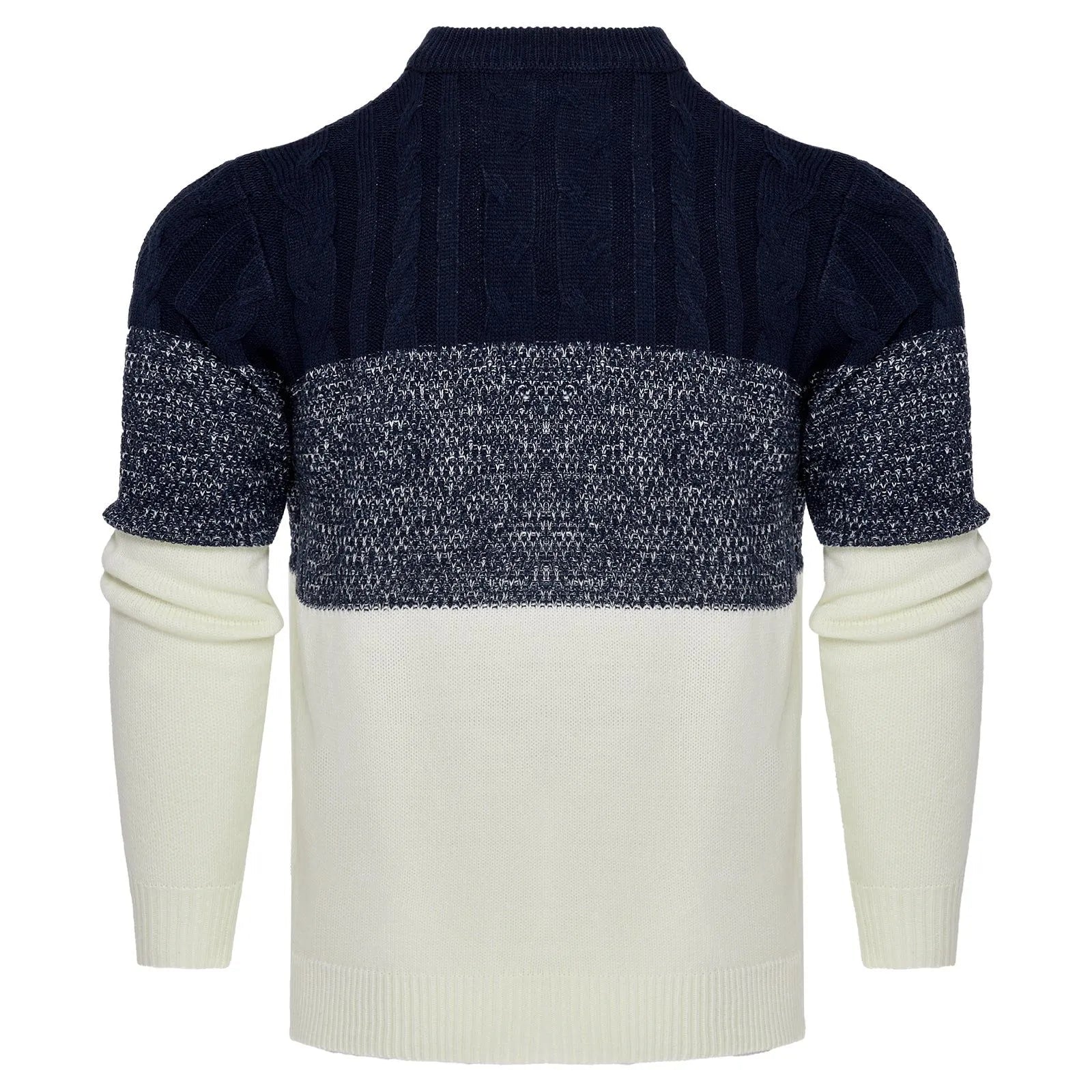 Chic Color Block Cable Knit Sweater - Pylnam