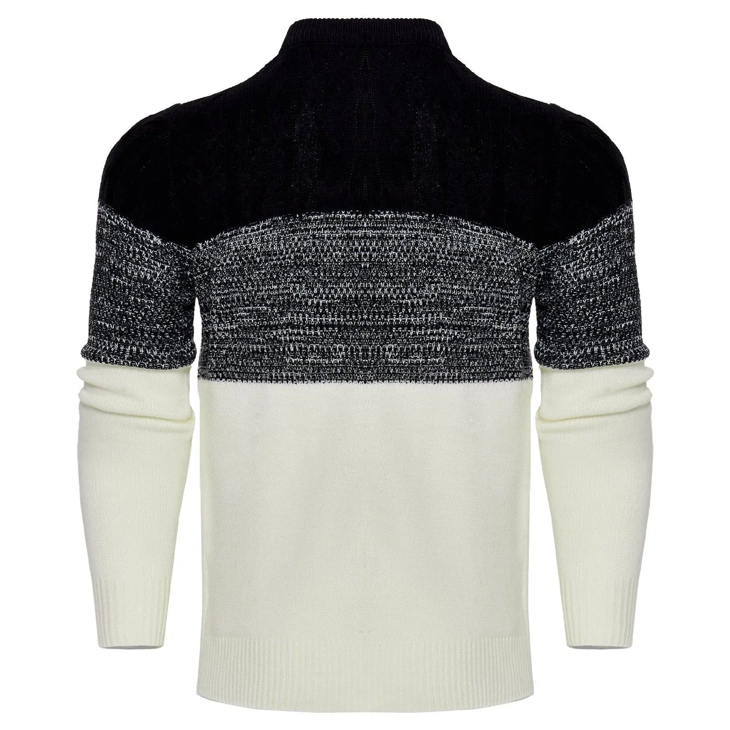 Chic Color Block Cable Knit Sweater - Pylnam