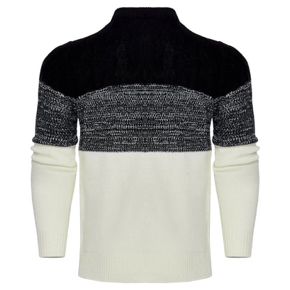 Chic Color Block Cable Knit Sweater - Pylnam