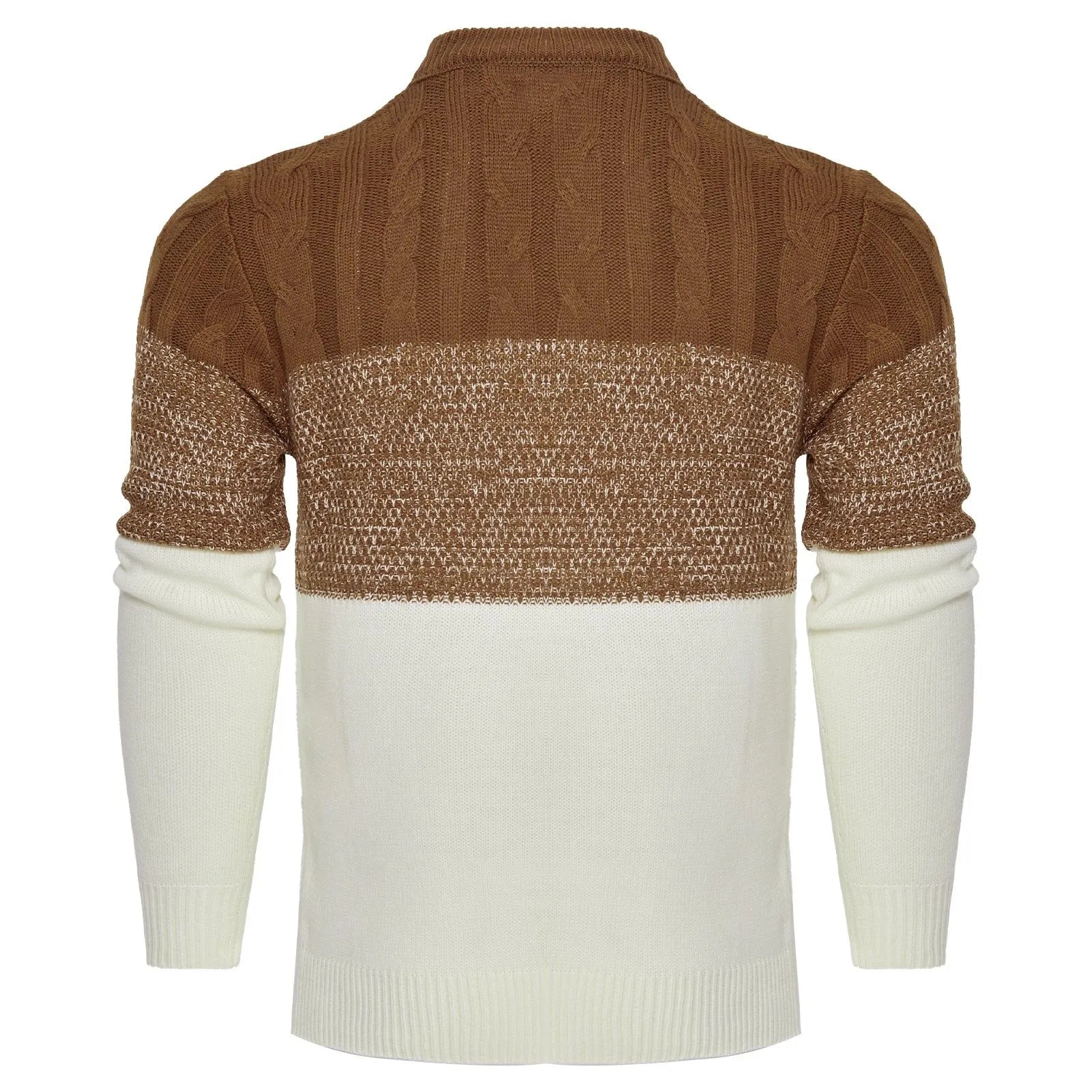 Chic Color Block Cable Knit Sweater - Pylnam