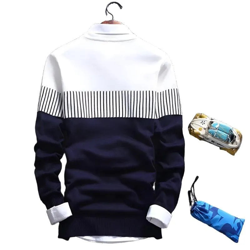 Chic Knitted Striped Winter Sweater - Pylnam