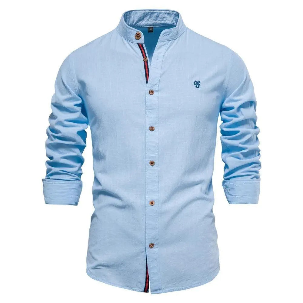 Classic Long Sleeve Cotton Dress Shirt - Pylnam