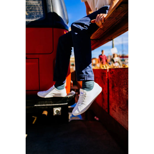 Retro Minimal All White Skateboard Sneaker Canvas Shoes men - Pylnam