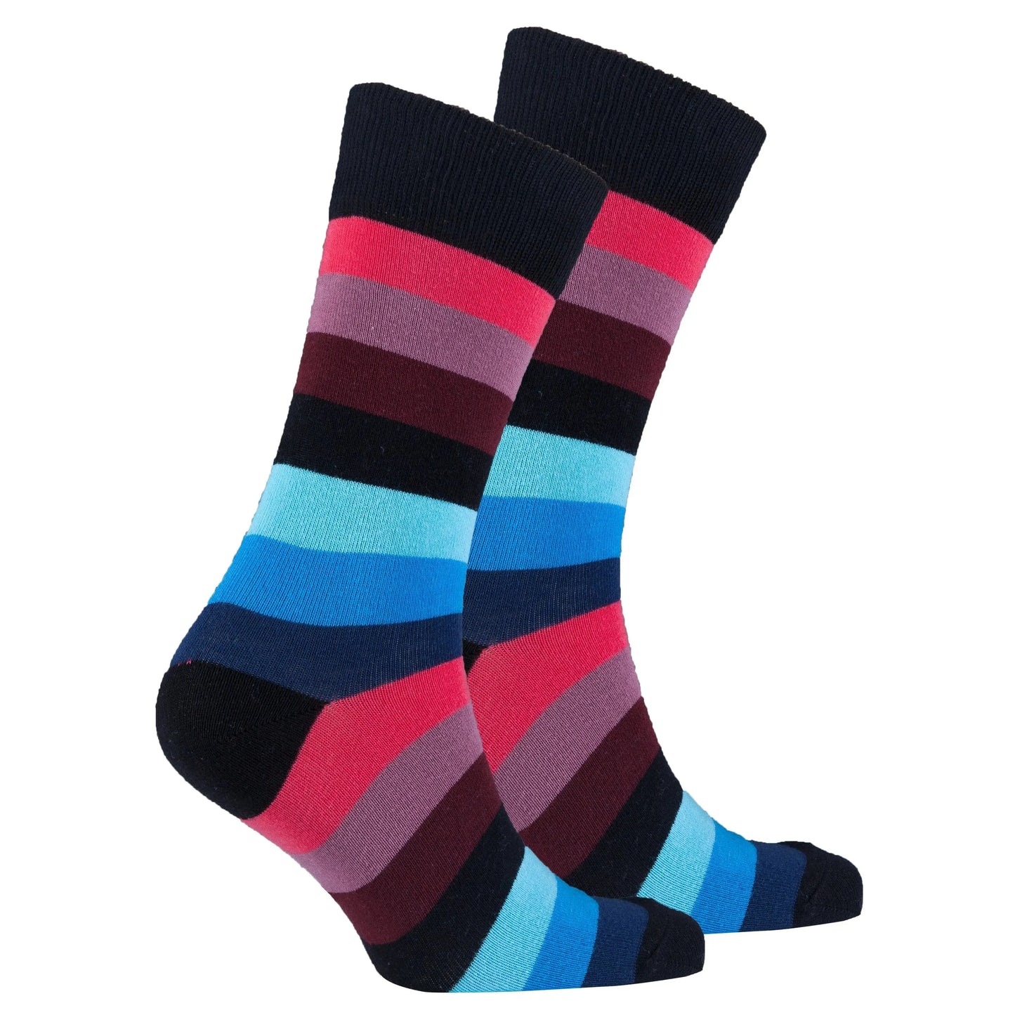 Elegant Black Grape Striped Socks - Pylnam